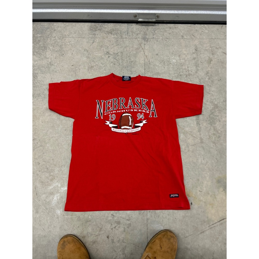 Vintage JanSport Nebraska Cornhuskers 1994 National Champions T-Shirt Mens L Red